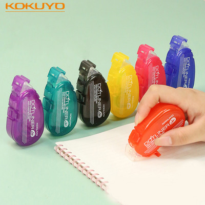 KOKUYO Dot Liner Glue Tape Multicolor Roll Type Portable Size Photo Safe Double Sided Adhesive for Album Diary School A6185