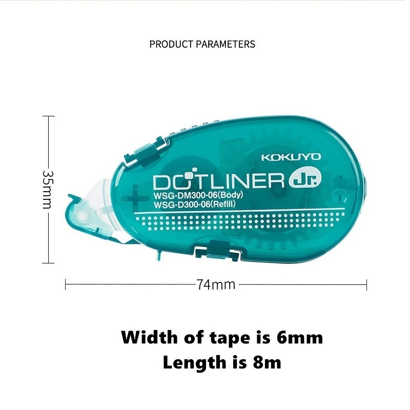 1 τεμ. Kokuyo Dotliner Glue Stick Multi Color Portable Size Tape Kolla dysided for Album Diary Photo Office School F185