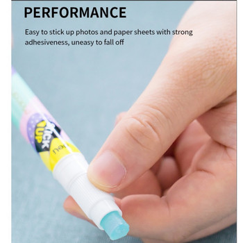 Αυτοκόλλητο ραβδί Kawaii Pen Shape Adhesive Glue Stick with Refill Creative Craft DIY Glue Tape Adhesives Glue Stick for Student Stationery