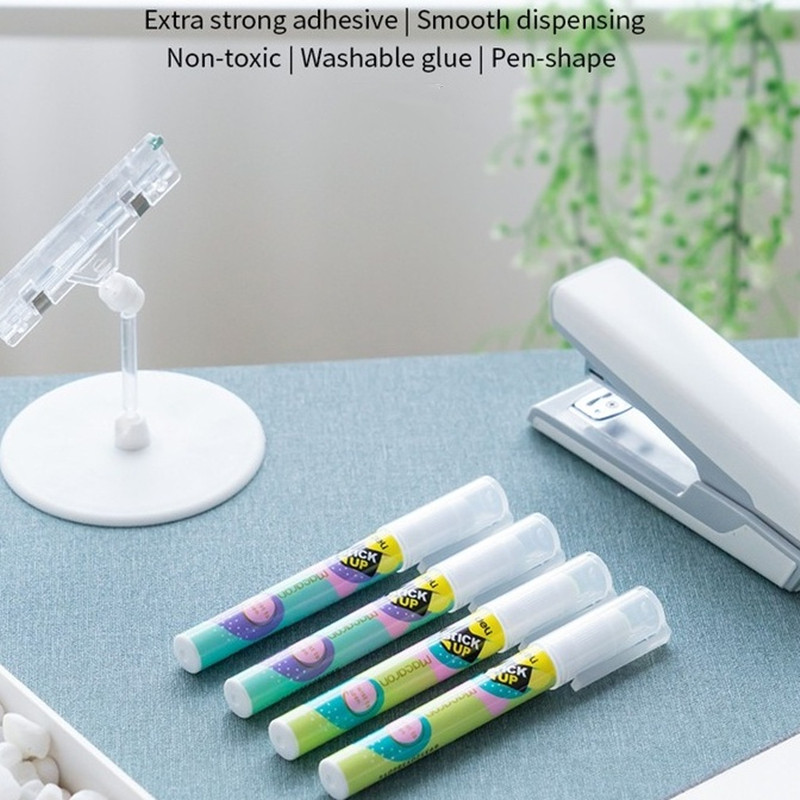 Αυτοκόλλητο ραβδί Kawaii Pen Shape Adhesive Glue Stick with Refill Creative Craft DIY Glue Tape Adhesives Glue Stick for Student Stationery
