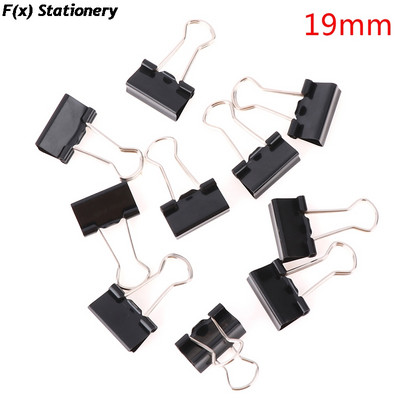 10 vnt/stal. Juodojo metalo segtukai 19 mm/ 25 mm/ 32 mm Užrašai Laiškų sąvaržėlė Biuro reikmenų segtuvai Tvirtinimo segtukai