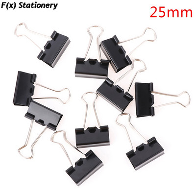 10 vnt/stal. Juodojo metalo segtukai 19 mm/ 25 mm/ 32 mm Užrašai Laiškų sąvaržėlė Biuro reikmenų segtuvai Tvirtinimo segtukai
