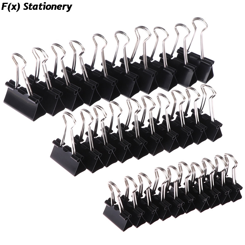 10 vnt/stal. Juodojo metalo segtukai 19 mm/ 25 mm/ 32 mm Užrašai Laiškų sąvaržėlė Biuro reikmenų segtuvai Tvirtinimo segtukai