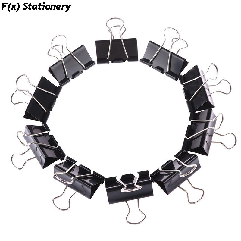 10 vnt/stal. Juodojo metalo segtukai 19 mm/ 25 mm/ 32 mm Užrašai Laiškų sąvaržėlė Biuro reikmenų segtuvai Tvirtinimo segtukai
