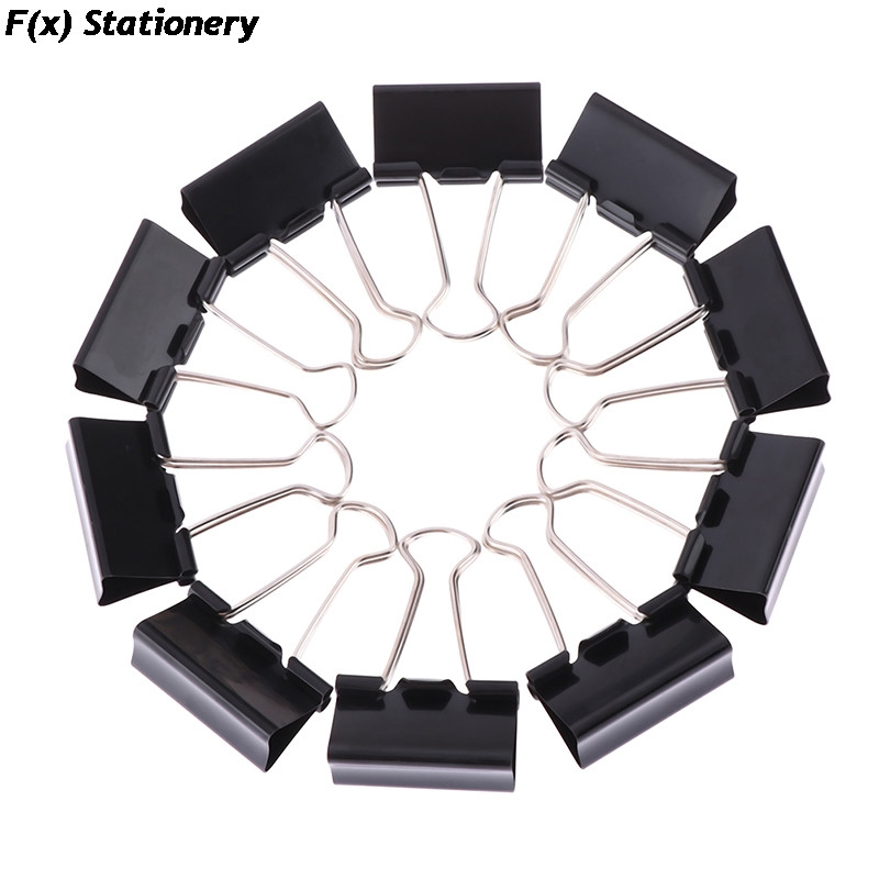 10 vnt/stal. Juodojo metalo segtukai 19 mm/ 25 mm/ 32 mm Užrašai Laiškų sąvaržėlė Biuro reikmenų segtuvai Tvirtinimo segtukai