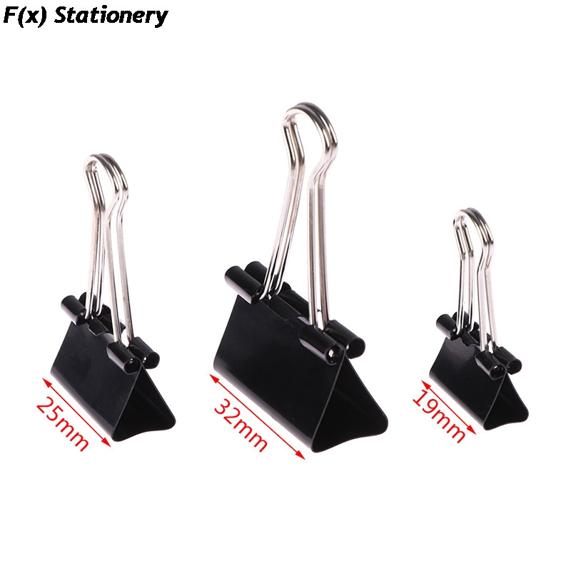 10 vnt/stal. Juodojo metalo segtukai 19 mm/ 25 mm/ 32 mm Užrašai Laiškų sąvaržėlė Biuro reikmenų segtuvai Tvirtinimo segtukai