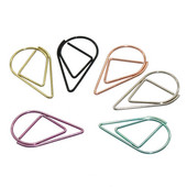 60 vnt 6 spalvų metalo medžiaga lašo formos sąvaržėlės Juokingos Kawaii žymės Office Shool raštinės reikmenų žymėjimo segtukai