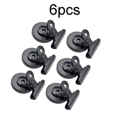 6 buc. Agrafe magnetice rotunde din metal, negru/argintiu, 30 mm, pentru magneți de frigider, rețete de perete, note de memorare, suport pentru mesaje, clemă, consumabile de birou