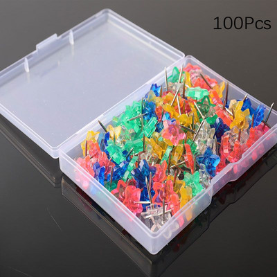50/100 gab. Pentagrammas formas plastmasas korķa dēlis drošības krāsainas piespraudes Spraudnis Biroja skolas piederumi, piederumi