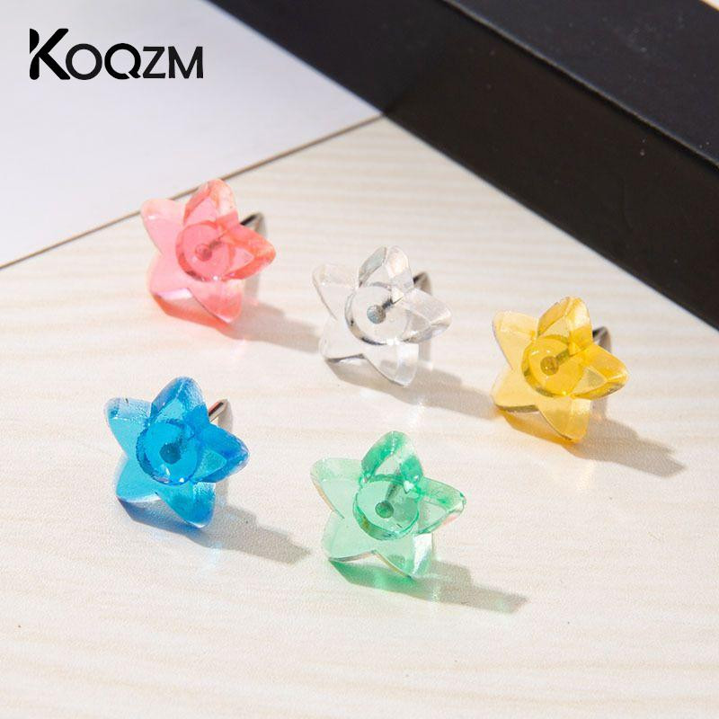 50/100 tk Pentagrammi kujuga plastikust korktahvel Ohutus värvilised surunõelad Pöidlad Kontori tarvikud Koolitarvikud