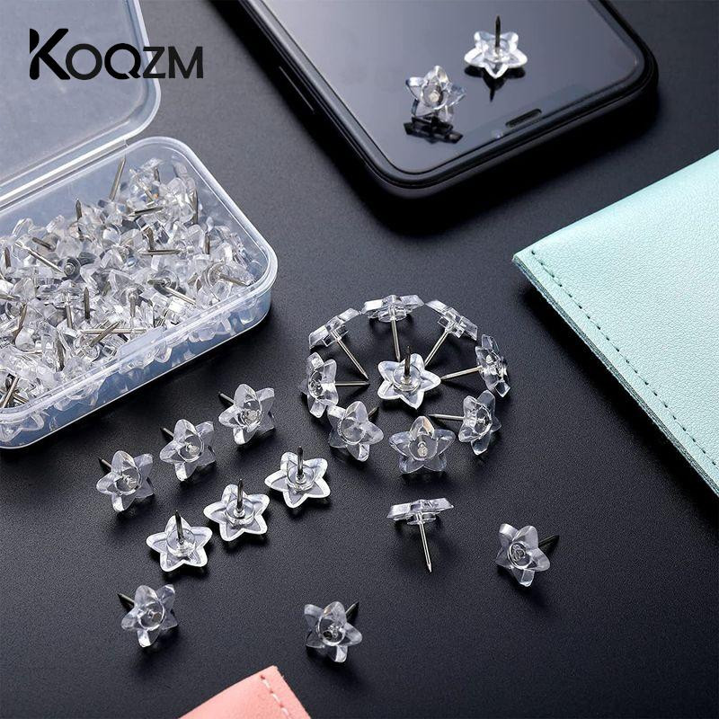 50/100 tk Pentagrammi kujuga plastikust korktahvel Ohutus värvilised surunõelad Pöidlad Kontori tarvikud Koolitarvikud