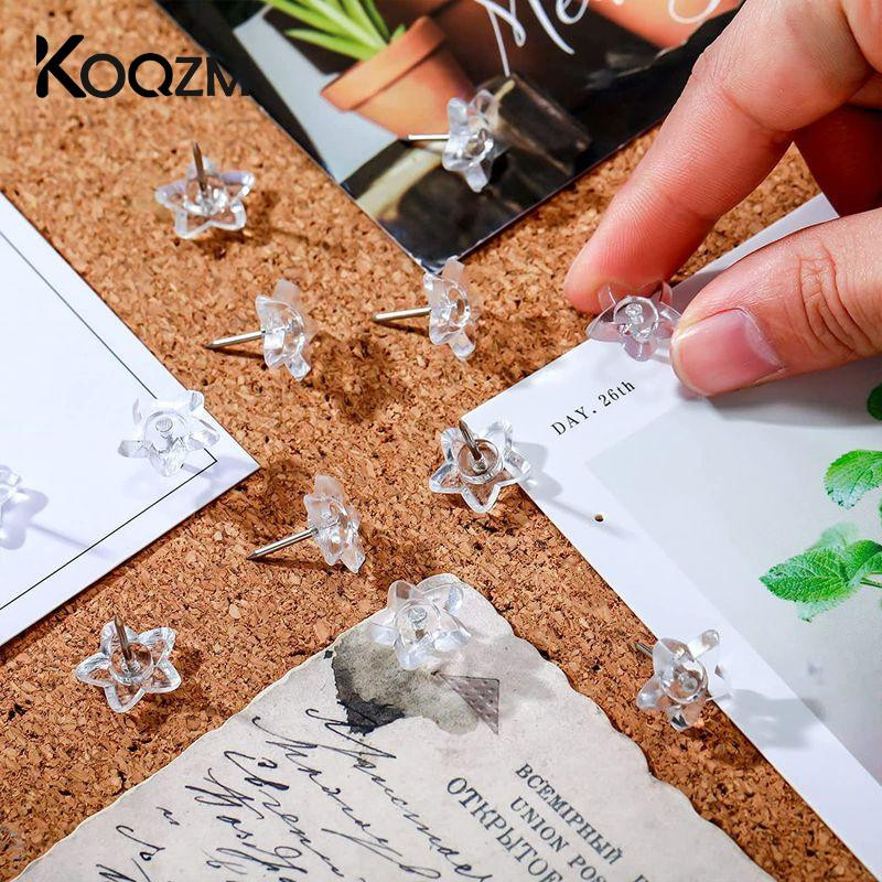 50/100 tk Pentagrammi kujuga plastikust korktahvel Ohutus värvilised surunõelad Pöidlad Kontori tarvikud Koolitarvikud