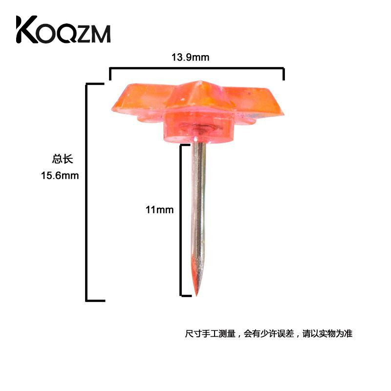 50/100 tk Pentagrammi kujuga plastikust korktahvel Ohutus värvilised surunõelad Pöidlad Kontori tarvikud Koolitarvikud
