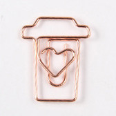 Rose Gold Love kirjaklamber Loominguline erikujuline modelleerimisklamber Metallist kontoritarvikud kirjaklambrid metallist kirjaklambrid Järjehoidja
