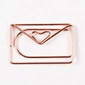 Rose Gold Love kirjaklamber Loominguline erikujuline modelleerimisklamber Metallist kontoritarvikud kirjaklambrid metallist kirjaklambrid Järjehoidja