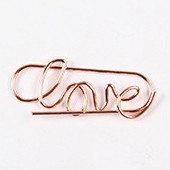 Rose Gold Love kirjaklamber Loominguline erikujuline modelleerimisklamber Metallist kontoritarvikud kirjaklambrid metallist kirjaklambrid Järjehoidja