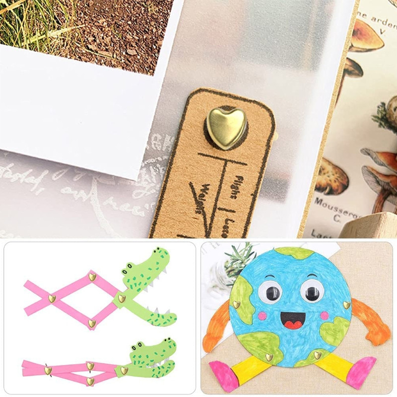 200 tk loominguliste südametaoliste metallist nööpnõelade jaoks Prossid komplekt Kodu Lasteaed Käsitöö Paberist Käsitöö Dekoratsioonitarbed Y3NC