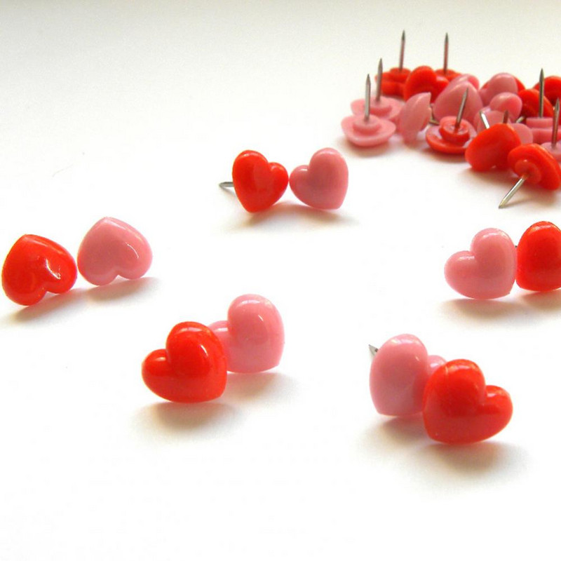 Ohutus 50 tk Tugev kena välimus Pilt Surutihvtid Südame kuju Südamenõelad Hea kinnitusega koolitarbed