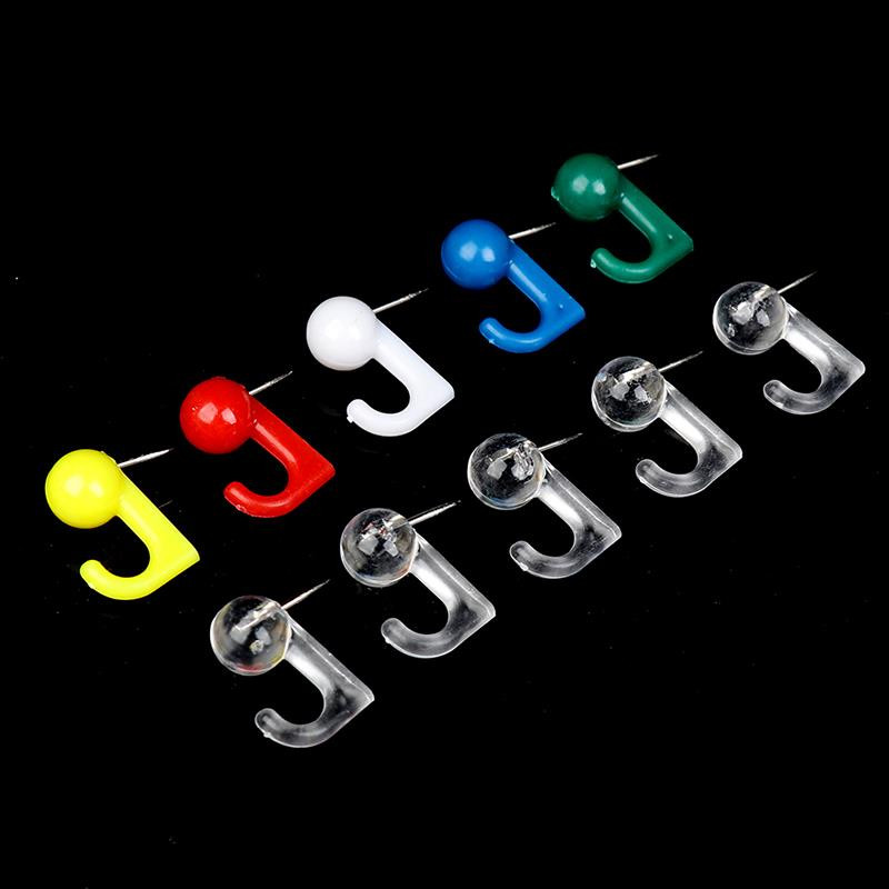 50 tk/karp ümmargune pea, ainulaadne disain, väike plastikust surunõelkonksud Professionaalsed kipsist piltide riputuskomplektid, segavärvilised pöidlakinnitused