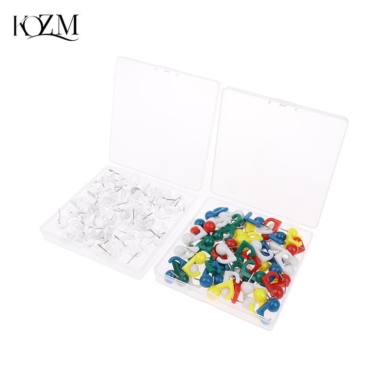 50 tk/karp ümmargune pea, ainulaadne disain, väike plastikust surunõelkonksud Professionaalsed kipsist piltide riputuskomplektid, segavärvilised pöidlakinnitused