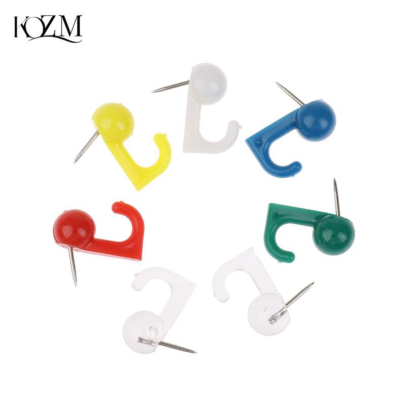 50 tk/karp ümmargune pea, ainulaadne disain, väike plastikust surunõelkonksud Professionaalsed kipsist piltide riputuskomplektid, segavärvilised pöidlakinnitused