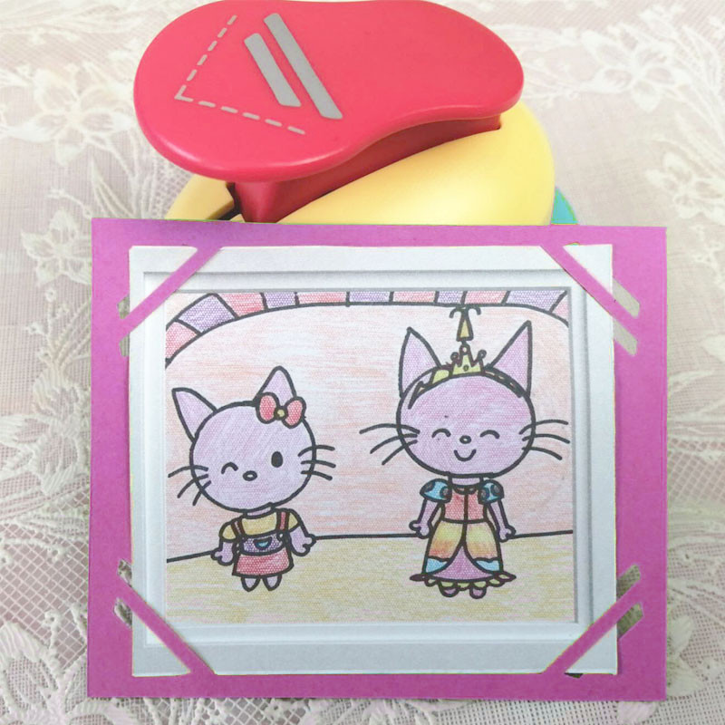 Kahekordse võrdse joonega nurgaga käsitöö stantsimiskõver isetegemine piirdeauguga augustatav paberilõikur, reljeefne paberilõikur