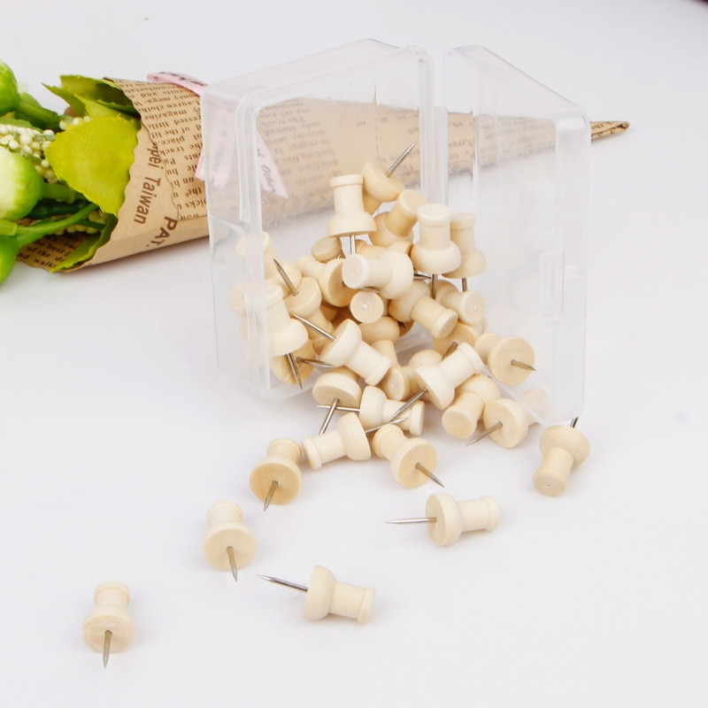 40 komada Drvene kopče Kreativne ukrasne igle za crtanje Drveni glavni ured HCCY