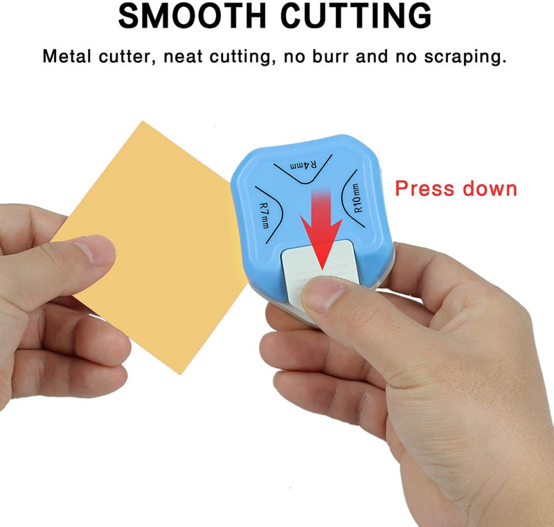 3 u 1 Kutni zaobljeni bušilica za bušenje rupa 4/7/10 mm/skošenje/ljepotan oblik 3-smjerni papir DIY rezač foto kartica Izrada spomenara