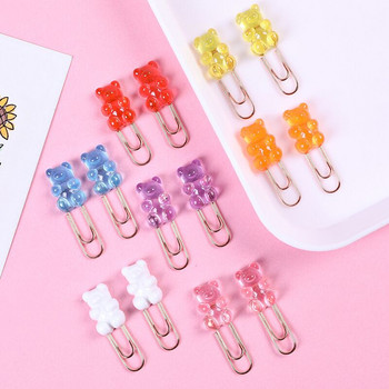 Sharkbang 10pcs/lot Kawaii Rainbow Bear Paper Clip Διακοσμητικός σελιδοδείκτης Binder Αρχείο Κλιπ Αξεσουάρ γραφικής ύλης σχολείου γραφείου