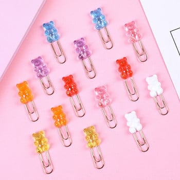 Sharkbang 10pcs/lot Kawaii Rainbow Bear Paper Clip Διακοσμητικός σελιδοδείκτης Binder Αρχείο Κλιπ Αξεσουάρ γραφικής ύλης σχολείου γραφείου