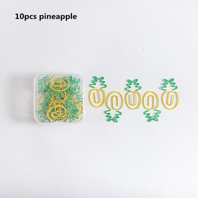 MINKYS Kawaii 10 τεμ./παρτίδα Strawberry Lemon Carrot Μεταλλικό κλιπ Χριστουγεννιάτικο Τραγούδι Διακοσμητικό σελιδοδείκτη Κλιπ βιβλιοδεσίας Χαρτικά