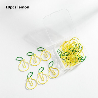 MINKYS Kawaii 10 τεμ./παρτίδα Strawberry Lemon Carrot Μεταλλικό κλιπ Χριστουγεννιάτικο Τραγούδι Διακοσμητικό σελιδοδείκτη Κλιπ βιβλιοδεσίας Χαρτικά