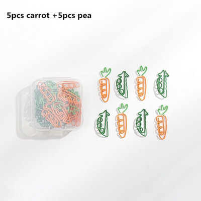 MINKYS Kawaii 10 τεμ./παρτίδα Strawberry Lemon Carrot Μεταλλικό κλιπ Χριστουγεννιάτικο Τραγούδι Διακοσμητικό σελιδοδείκτη Κλιπ βιβλιοδεσίας Χαρτικά