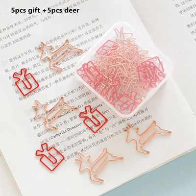 MINKYS Kawaii 10 τεμ./παρτίδα Strawberry Lemon Carrot Μεταλλικό κλιπ Χριστουγεννιάτικο Τραγούδι Διακοσμητικό σελιδοδείκτη Κλιπ βιβλιοδεσίας Χαρτικά