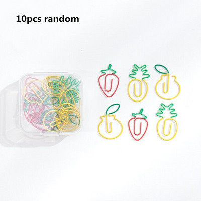 MINKYS Kawaii 10 τεμ./παρτίδα Strawberry Lemon Carrot Μεταλλικό κλιπ Χριστουγεννιάτικο Τραγούδι Διακοσμητικό σελιδοδείκτη Κλιπ βιβλιοδεσίας Χαρτικά