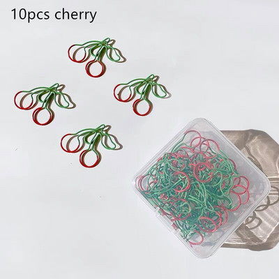 MINKYS Kawaii 10 τεμ./παρτίδα Strawberry Lemon Carrot Μεταλλικό κλιπ Χριστουγεννιάτικο Τραγούδι Διακοσμητικό σελιδοδείκτη Κλιπ βιβλιοδεσίας Χαρτικά