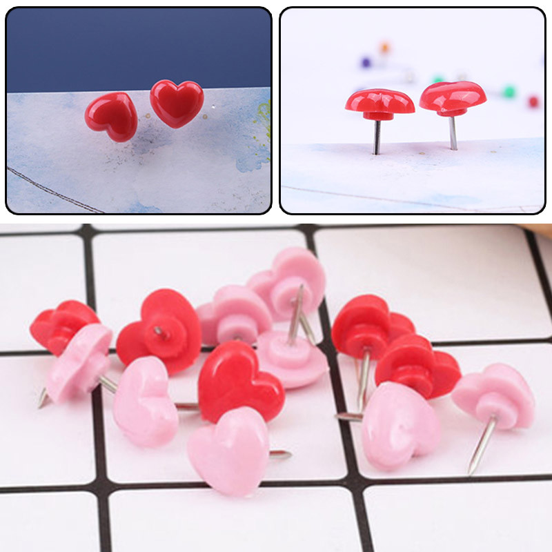 50db/doboz Szív alakú műanyag minőségi parafa tábla biztonsági színes nyomógombos csapok Irodai kellékek Iskolai kellékek