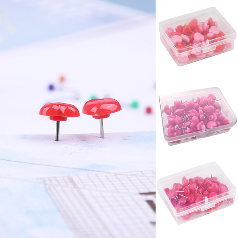 50db/doboz Szív alakú műanyag minőségi parafa tábla biztonsági színes nyomógombos csapok Irodai kellékek Iskolai kellékek