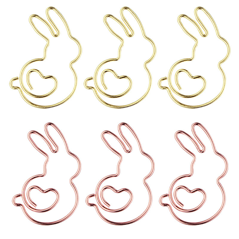 10 ks/balenie Kawaii papiernictvo kórejský králik kovové sponky na papier mini ružovo-zlaté záložky plánovač klipy Papelaria kancelárske potreby
