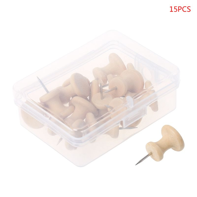 Drvene igle od prirodnog pluta od 15 kom. Pribadače za palčeve Igle za ploče za crtanje Foto Zidne zakovice Uredski školski pribor