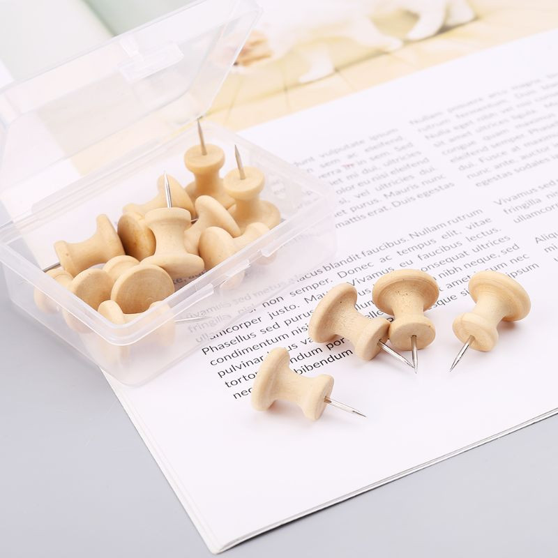Drvene igle od prirodnog pluta od 15 kom. Pribadače za palčeve Igle za ploče za crtanje Foto Zidne zakovice Uredski školski pribor