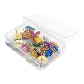 1 Set Push Pin with Storage Box Good Fixity Shiny Surface Message Corkboard Handwork Twinkling Thumbtack Home Supplies