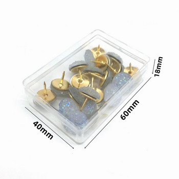 1 Set Push Pin with Storage Box Good Fixity Shiny Surface Message Corkboard Handwork Twinkling Thumbtack Home Supplies