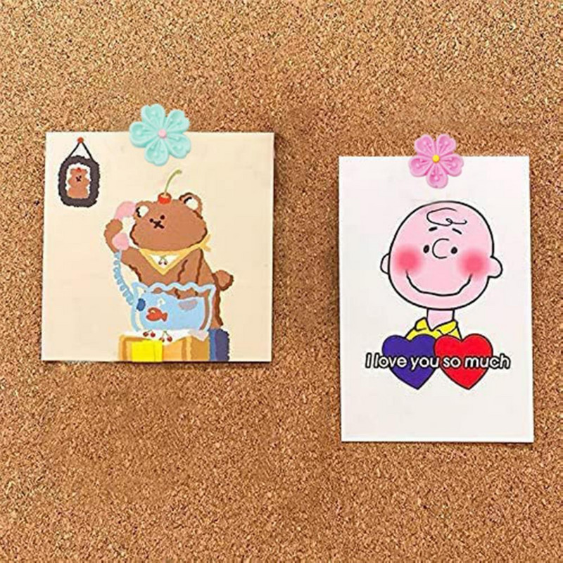 30 tk/karbis joonistusnõelad, ühevärvilised, erksavärvilised, hõlpsasti paigaldatavad lillekujulised tõukurid Kontoritarbed Pöidlakaud