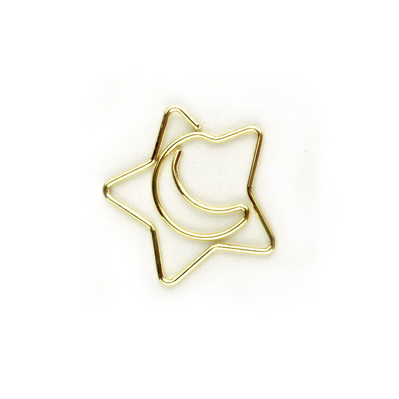 15 kom/kutija Zlatna zvijezda Mjesec Metalne spajalice za knjige Za vezivo markera za knjige Foto Memo Stezaljka Pribor za pisanje Školski uredski pribor