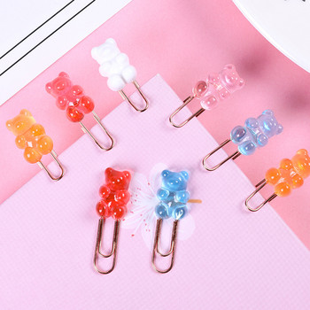 2 бр./лот Kawaii Colorful Bear Paper Clip Декоративни Bookmark Binder File Clips Училищни офис канцеларски принадлежности