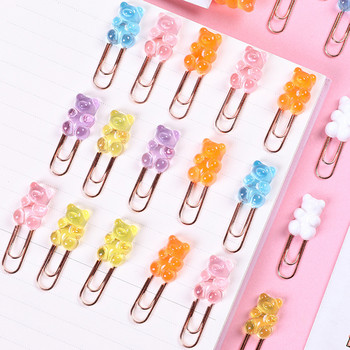 2 бр./лот Kawaii Colorful Bear Paper Clip Декоративни Bookmark Binder File Clips Училищни офис канцеларски принадлежности