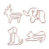 20 buc. Agrafe de hârtie drăguțe în formă de elefant din aur roz Semne de carte Notă foto Clip pentru bilete Papetarie Rechizite școlare Cadouri