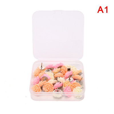 30 kom/kutija Slatki cvijet ruže Ukrasne kopče Plutene igle za ploču za uredske školske papire