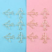 12 db/doboz repülőgép formájú aranyos rózsa arany gemkapcsok könyvjelzők fényképes jegyzettartó irodai kellékek dekoráció